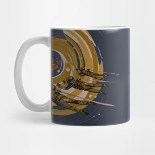 1970s Sci-Fi Cosmonauts In A Space Tunnel Mug